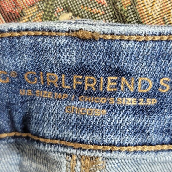 Chicos Jeans 2.5P Womens 14P Blue So Slimming Girlfriend Slim Leg Crop Stretch - Picture 11 of 12